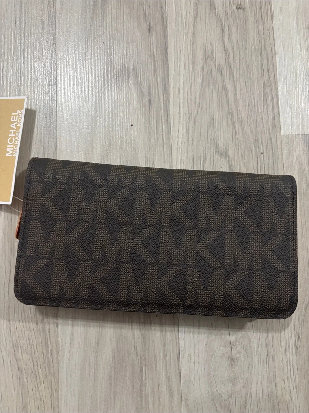 Michael Kors Brown Signature Coated Canvas Zip Around Wallet